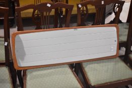 A vintage teak full length wall mirror, approx 93 x 31cm