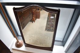 A vintage stained frame wall mirror, approx. 95 x 62cm
