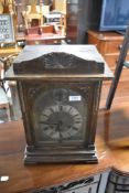 A late 19th or early 20th Century oak cased bracket clock, impressed marks to movement for Gustav