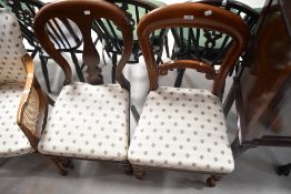 A pair of Victorian mahogany balloon back dining chairs