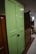 A 19th Century painted pine utility cupboard , height approx. 198, width 91cm