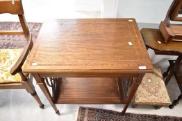 A Victorian mahogany side table having inlaid decoration, approx. 69 x50cm