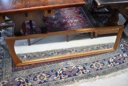 A vintage pine full length wall mirror, approx. 125 x 37cm