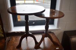 Two reproduction occasional pedestal tables