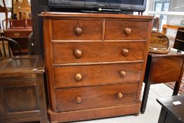 A Victorian mahogany chest of two over three drawers, dimensions approx. W108 D51 H115cm