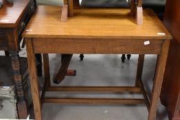 An early 20th Century oak side table, approx. 73 x 46cm