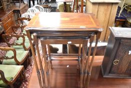An Edwardian mahogany nest of three tables, width approx. 55cm