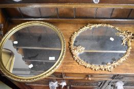 Two gilt frame wall mirrors