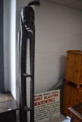 A tribal art style CD rack, height approx. 205cm