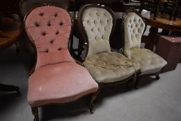 Three Victorian nursing chairs