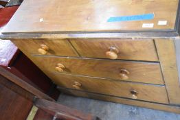 A Victorian scumbled pine chest of two over two drawers, 75cm high