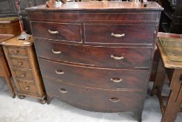A 19th century mahogany bow-fronted chest of two over three graduated drawers 109cm