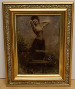 After Emanuel Spitzer (German 1844-1919) A 'crystoluem' coloured Albumen print depicting a joyful