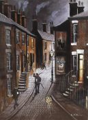 After Bernard McMullan (British 1952-2015) two colour prints entitled 'Lamp Lighter' & 'Knocker