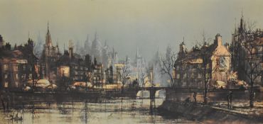 After Ronald Norman Folland (British 1932-1999) colour print, Spires of Paris & Le Viele Point,