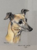 Marjorie Cox (British 1915-2003) pastels on paper, 'Trottie True' head and neck portrait of a