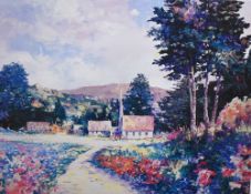After Alex Perez (b.1946, Chilean), seriolithograph, 'The Chapel', signed to the lower right, framed