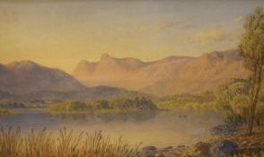 *Local Interest - William Taylor Longmire (1841-1914, British), watercolour, The Langdale Pikes from