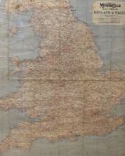 Two framed Motorcycle Road Maps of Scotland & England and Wales, both under glass, the largest