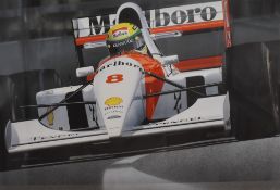 After Wayne Vickery (20th Century), coloured print, 'Mansell At Monaco, Williams FW14, 1991', signed