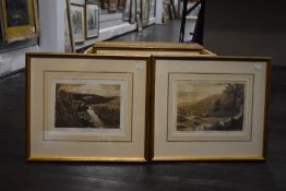 After Frederick Christian Lewis (1779-1856, British), prints, Twelve sepia coloured prints of