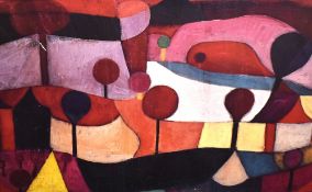 After Paul Klee (1879-1940, Swiss), coloured print, 'Moving Landscape', an abstract and colourful