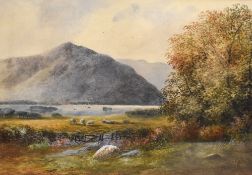 Attributed to William Appleton (British 19th/20th century) watercolour 'Derwentwater' an autumnal