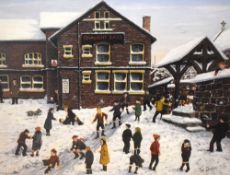 After Tom Dodson (1910-1991, British), coloured print, 'Children's Games', signed to the lower
