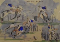 Mark Huskinson (British 1935-2018) colour print 'Some Have The Knack' a humorous depiction of polo