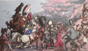 After Feliks Topolski (Polish 1907-1989), coloured lithographic print 'This England', printed in