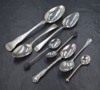 A George III silver Old English pattern teaspoons, having 'EN' monogram to terminals, marks for