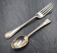 A Victorian oak canteen, of hinged rectangular form with brass carrying handles to each side,