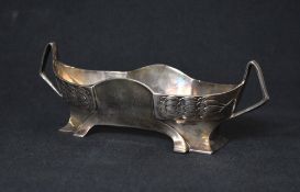 A German jugendstil silver plated jardiniere, of traditional form having horizontal repeating