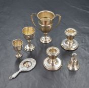 A George VI miniature silver trophy, engraved 'Champney Cup Winner 1940 J.A. Williams' marks for