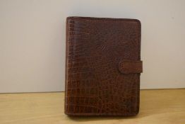 A boxed Mulberry Crocodile skin effect leather organiser/ agenda,14x18cm
