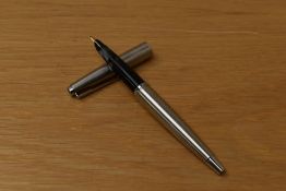 A Parker 45 Flighter converter fill fountain pen with chrome tassie