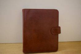A boxed Texier Personal Management System Workbook Organiser in brown leather 24 x 19cm