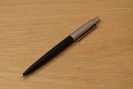 A Parker Jotter ballpoint pen in matte black