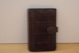 A Mulberry Crocodile skin effect leather organiser/ agenda, 10.5x15cm