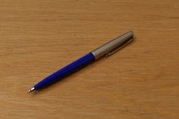 A Parker 45 ballpoint pen in blue