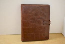 A Mulberry Crocodile skin style leather planner 19x23.5cm