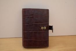 A Mulberry Crocodile skin effect leather organiser/ agenda, 10.5x15cm
