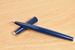 A Parker 45 TX cartridge fill fountain pen in blue.