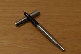 A Parker 45 Flighter converter fill fountain pen with chrome tassie