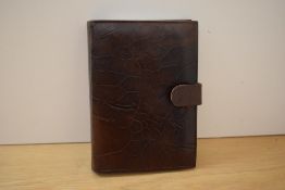 A WA Goold calf skin organiser in brown. 13.5x18.5cm