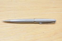 A Parker 45 Harlequin propelling pencil in the grey circlet pattern