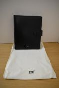 A Montblanc A5 organiser in black leather. In soft bag and box, box worn 24x19x5