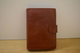A boxed Texier organiser in tan leather 19 x 14cm