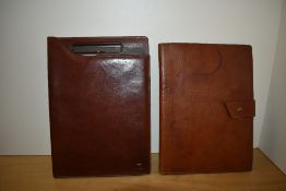 A boxed 'the Bridge' leather document organiser and leather clad clip board 31.5x23.5cm