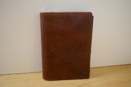 A boxed 'the Bridge' leather ring binder organiser 23x16cm